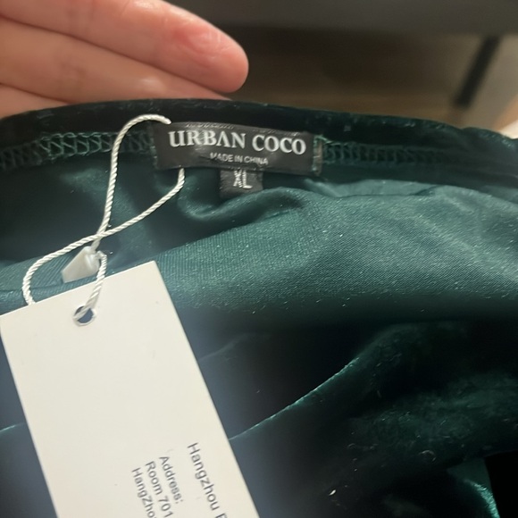 Urban CoCo Women Long Sleeve V-neck stretch Maxi Emerald Green XL - Picture 7 of 8